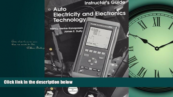 FREE DOWNLOAD  Auto Electricity and Electronics Technology  BOOK ONLINE