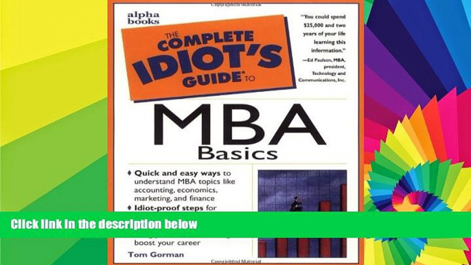 Big Deals  The Complete Idiot s Guide to MBA Basics  Free Full Read Most Wanted