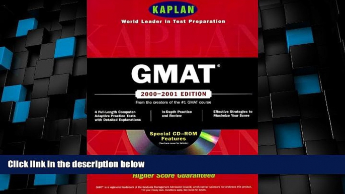 Big Deals  KAPLAN GMAT 2000-2001 WITH CD-ROM (Kaplan GMAT Premier Program (w/CD))  Free Full Read