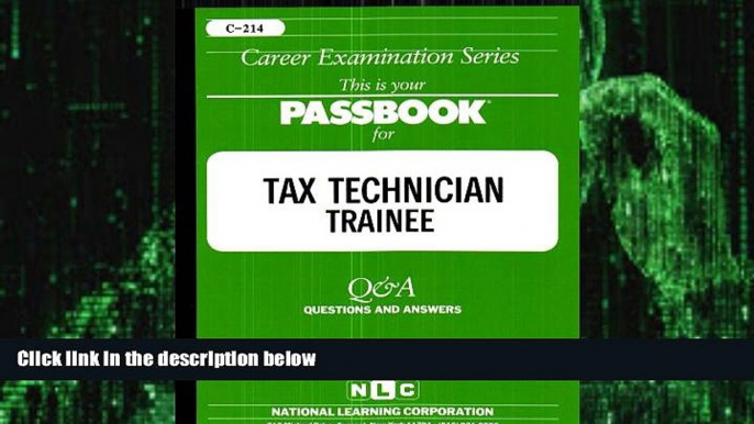 Big Deals  Tax Technician Trainee(Passbooks) (Passbook for Career Opportunities)  Best Seller