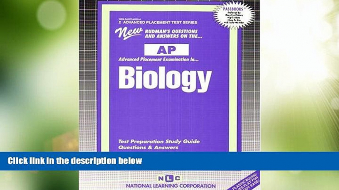 Big Deals  BIOLOGY (Advanced Placement Test Series) (Passbooks) (ADVANCED PLACEMENT TEST SERIES