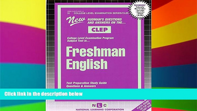 Big Deals  FRESHMAN ENGLISH (College Level Examination Series) (Passbooks) (COLLEGE LEVEL