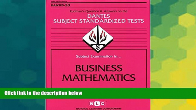 Big Deals  DSST Business Mathematics (Passbooks) (DANTES SUBJECT STANDARDIZED TESTS (DANTES))