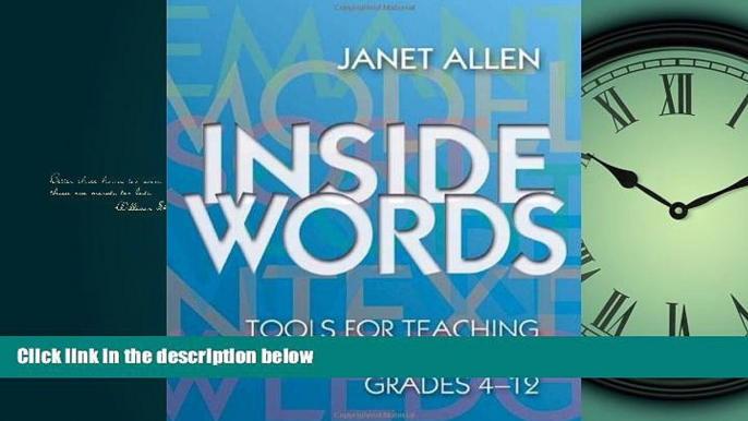 Online eBook Inside Words: Tools for Teaching Academic Vocabulary, Grades 4-12