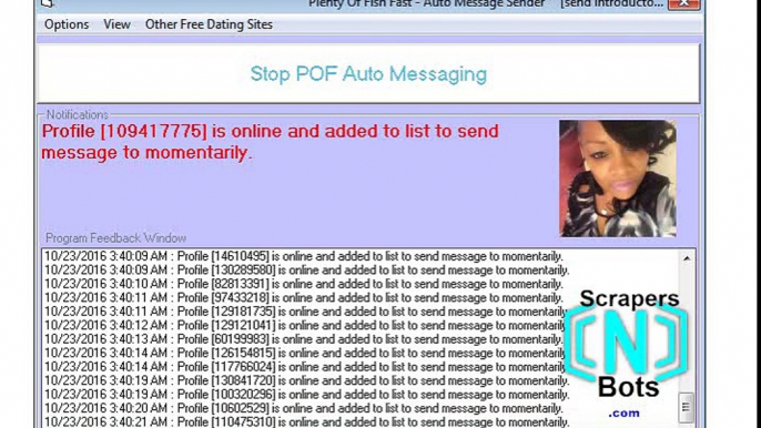 PLENTY OF FISH Auto Message Sending Bot Software Release