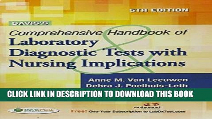 Read Now Davis s Comprehensive Handbook of Laboratory and Diagnostic Tests With Nursing