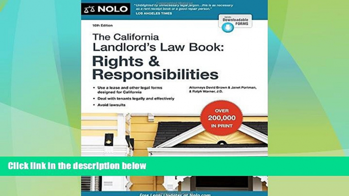 Big Deals  California Landlord s Law Book, The: Rights   Responsibilities (California Landlord s