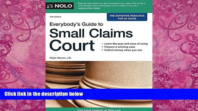 Big Deals  Everybody s Guide to Small Claims Court (Everybody s Guide to Small Claims Court.