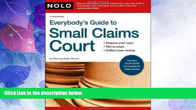 Big Deals  Everybody s Guide to Small Claims Court  Best Seller Books Most Wanted