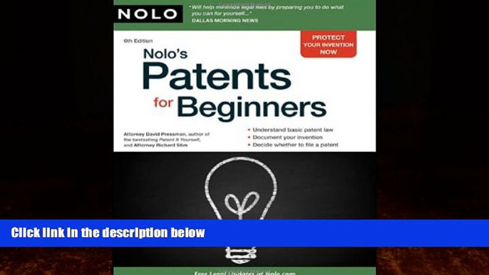 Big Deals  Nolo s Patents for Beginners  Full Ebooks Best Seller