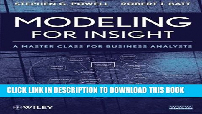 New Book Modeling for Insight: A Master Class for Business Analysts