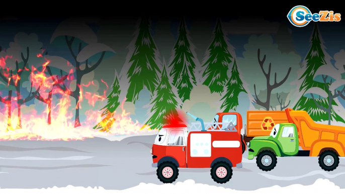 The Red Truck with Cars & Trucks adventures. Cartoons for children. Kids Cartoon about Trucks