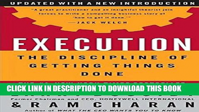 [Read PDF] Execution: The Discipline of Getting Things Done Ebook Free