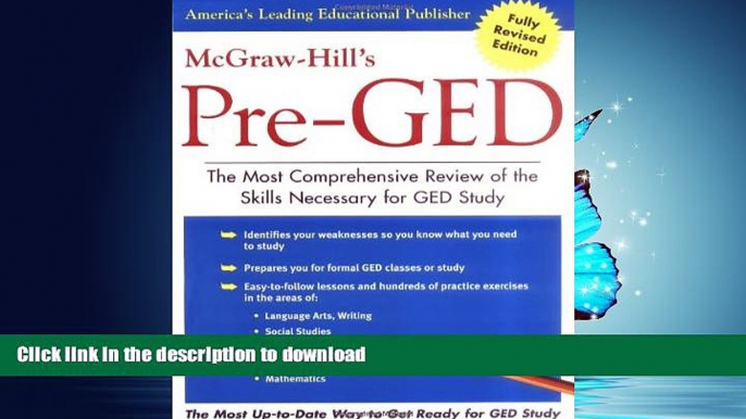 READ  McGraw-Hill s Pre-GED : The Most Comprehensive Review of the Skills Necessary for GED Study