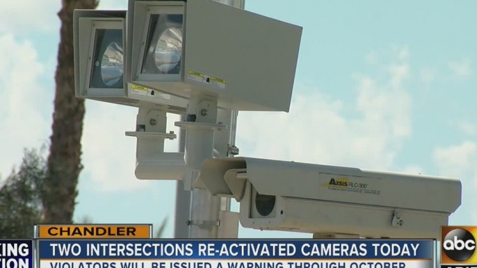 Two intersections re-activate red light cameras in Chandler