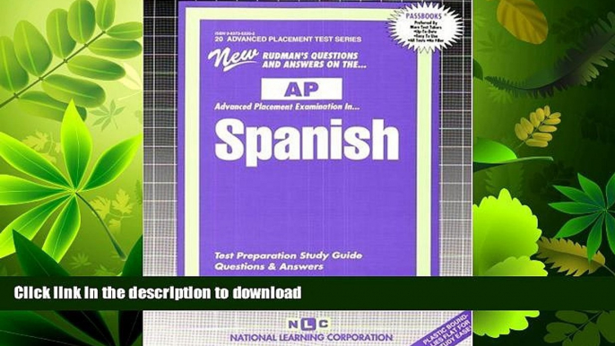 READ BOOK  SPANISH  *Includes CD (Advanced Placement Test Series) (Passbooks) (ADVANCED PLACEMENT