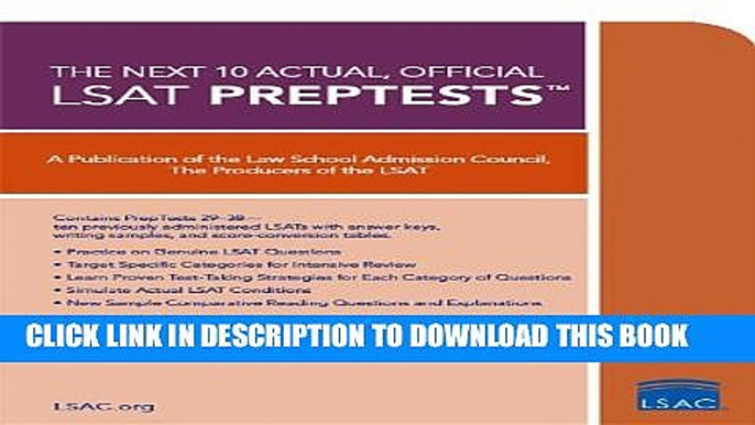 [PDF] The Next 10 Actual, Official LSAT PrepTests (Lsat Series) Full Online