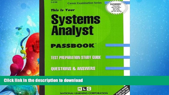 GET PDF  Systems Analyst(Passbooks) (Career Examination Passbooks) FULL ONLINE