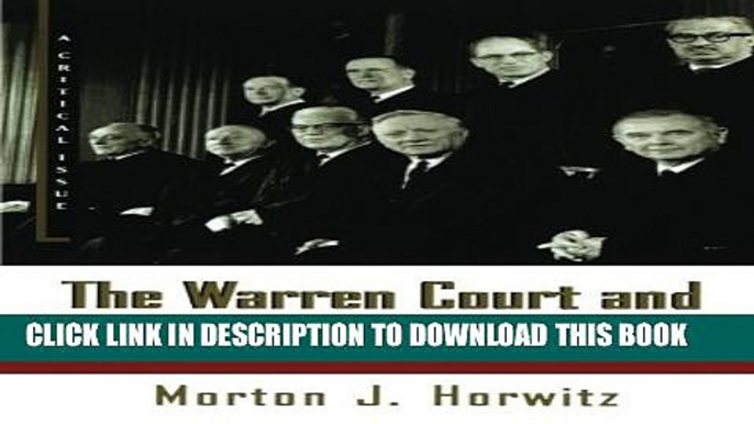 [PDF] The Warren Court and the Pursuit of Justice (Hill and Wang Critical Issues) [Online Books]