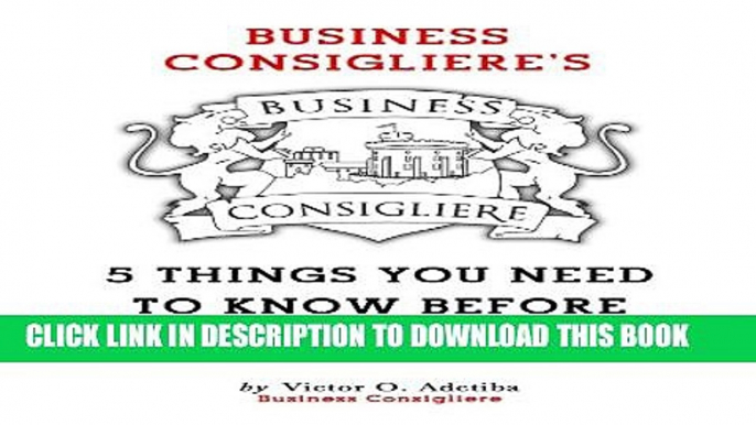 New Book 5 Things You Need to Know Before Starting a Business