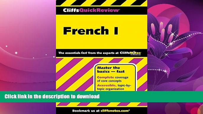 EBOOK ONLINE  CliffsQuickReview French I (Cliffs Quick Review (Paperback)) (Bk. 1) FULL ONLINE