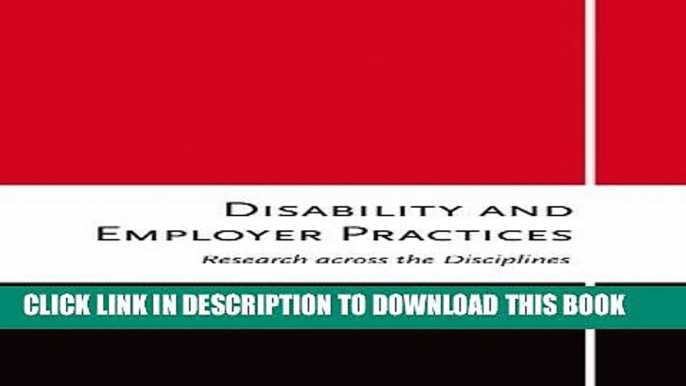 [PDF] Disability and Employer Practices: Research across the Disciplines Popular Colection