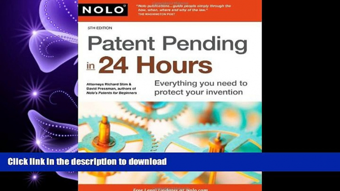 PDF ONLINE Patent Pending in 24 Hours FREE BOOK ONLINE