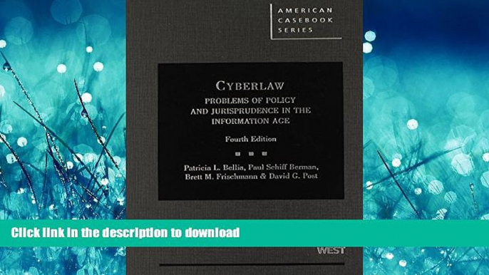 READ THE NEW BOOK Cyberlaw: Problems of Policy and Jurisprudence in the Information Age, 4th