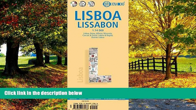 Big Deals  Laminated Lisbon Map by Borch (English, Spanish, French, Italian, German and Japanese