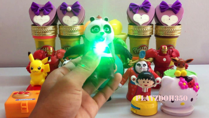 PLAY DOH SURPRISE EGGS with Surprise Toys,Hulk,Marvel Avengers, Iron Man,Kung Fu Panda,DreamWorks Cartoon