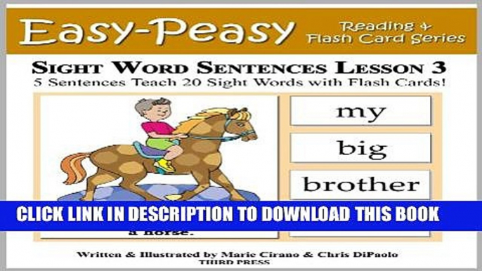 [PDF] Sight Word Sentences Lesson 3: 5 Sentences Teach 20 Sight Words with Flash Cards (Learn to