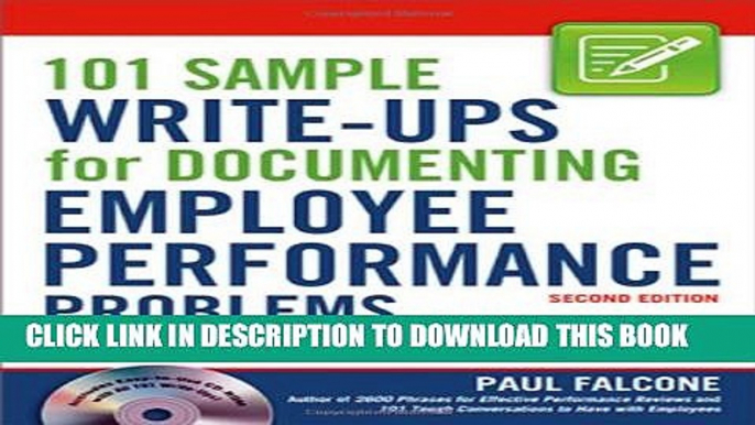 Collection Book 101 Sample Write-Ups for Documenting Employee Performance Problems: A Guide to