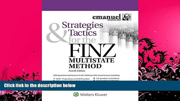 GET PDF  Strategies   Tactics for the FINZ Multistate Method (Emmanuel Bar Review) (Emanuel Bar