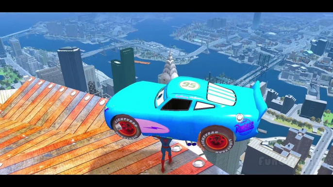 NEW Cars Smash Party w  Spiderman and Disney Lightning McQueen Cars Colors & Nursery Rhymes !