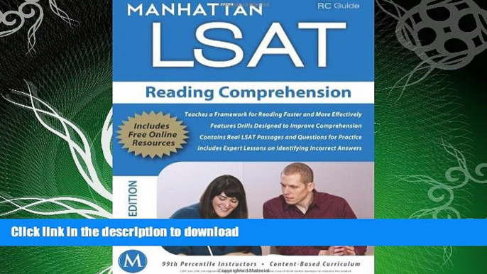 FAVORITE BOOK  Manhattan LSAT Reading Comprehension Strategy Guide, 3rd Edition (Manhattan LSAT