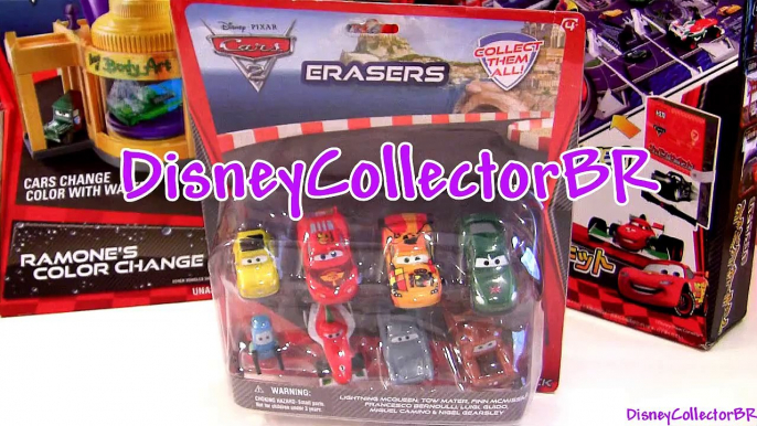 Cars 2 Erasers 8-pack Disney Pixar Luigi, Guido, Mater, Lightning Mcqueen, Miguel Camino car-toys