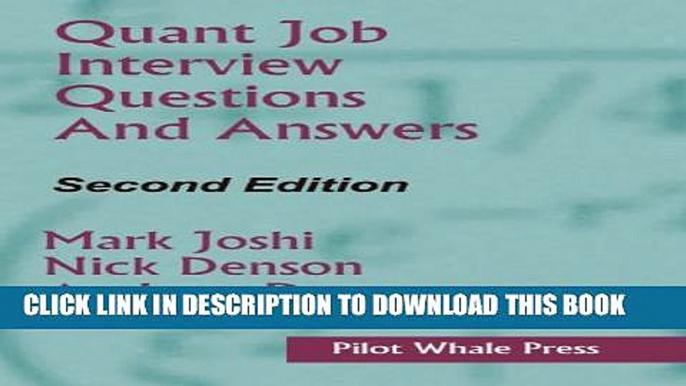 [PDF] Quant Job Interview Questions and Answers (Second Edition) Full Colection