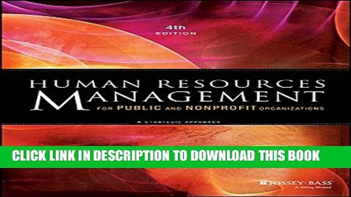 Collection Book Human Resources Management for Public and Nonprofit Organizations: A Strategic