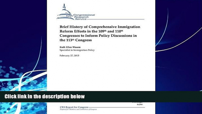 Big Deals  Brief History of Comprehensive Immigration Reform Efforts in the 109th and 110th