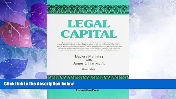 Big Deals  Manning s Legal Capital, 3D (University Textbooks)  Best Seller Books Most Wanted