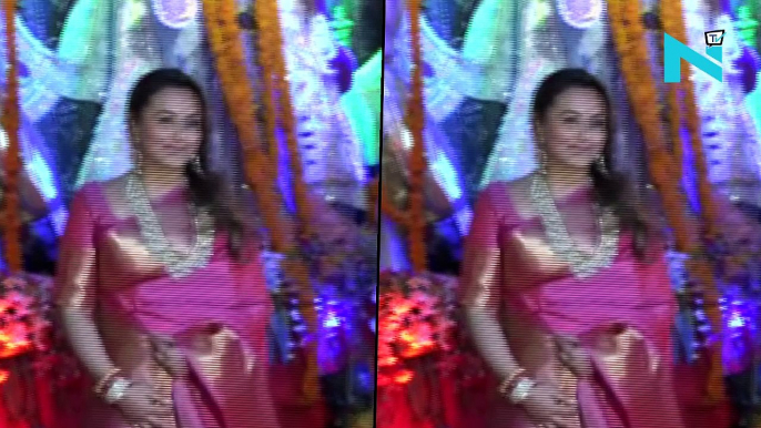 Rani Mukherjee paints red on last day of Durga Puja