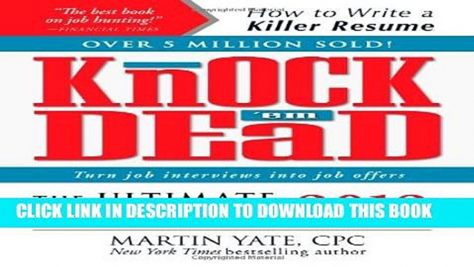 [PDF] Knock  em Dead 2012: The Ultimate Job Search Guide (Knock  em Dead: The Ultimate