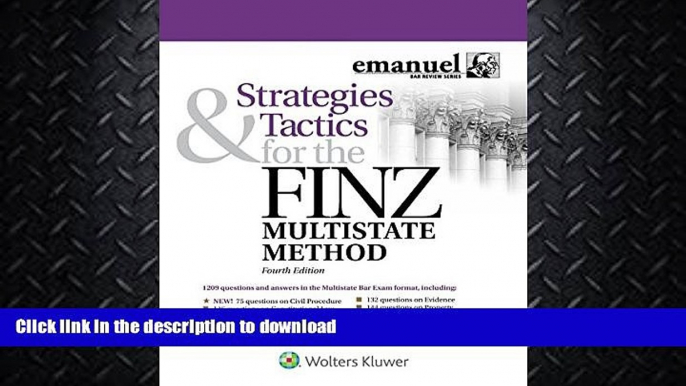 GET PDF  Strategies   Tactics for the FINZ Multistate Method (Emmanuel Bar Review) (Emanuel Bar