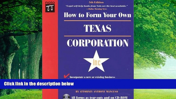 Big Deals  How to Form Your Own Texas Corporation with Disk (How to Form Your Own Texas