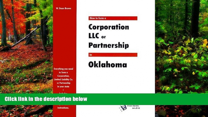 Deals in Books  How to Form a Corporation, LLC or Partnership in Oklahoma (QuickStart)  Premium