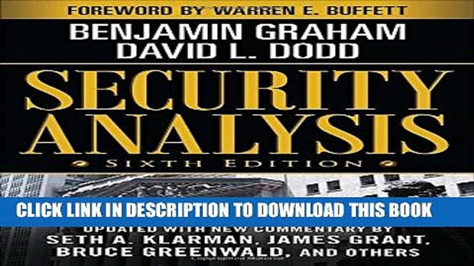 New Book Security Analysis: Sixth Edition, Foreword by Warren Buffett