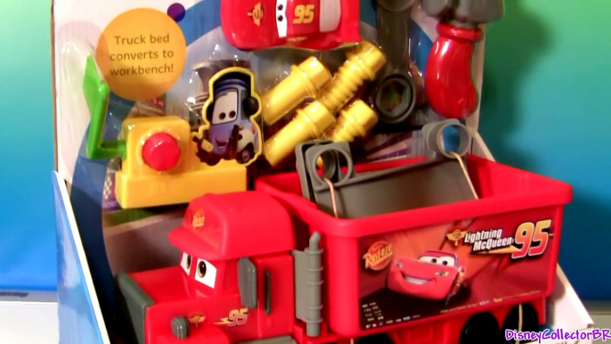 Pixar Cars Mack Truck Hauler Tools Truck 2 in 1 Lightning McQueen and Guido Disney Mechanic Set