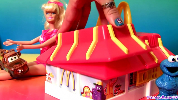 Play Doh McDonalds Restaurant Playset With Cookie Monster Barbie Mold Burgers Fries McNuggets