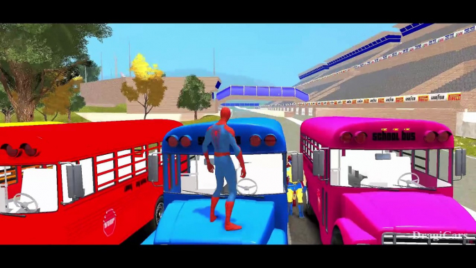 Wheels On The Bus Go Round And Round with Spiderman - Nursery Rhymes For Children - Kids Songs