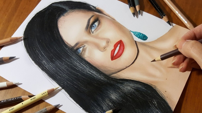 Speed Drawing of Adriana Lima How to Draw Time Lapse Art Video Colored Pencil Illustration Artwork Draw Realism